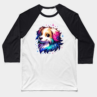 Cute Furry Dog Face Baseball T-Shirt